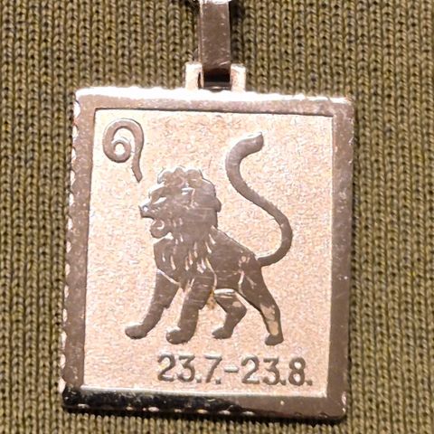Vintage halskjede i sølv med stjernetegn Løven