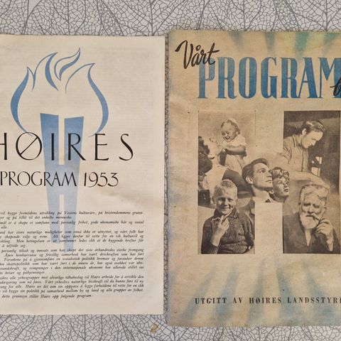 Høires program til Stortingsvalget i 1953