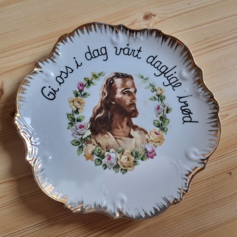 Gi oss i dag vårt daglige brød - Jesus bilde/platte m/oppheng til salgs