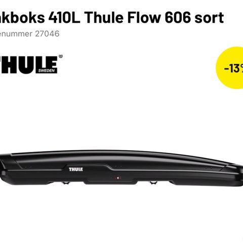 Thule Flow 606 410L takboks utleie