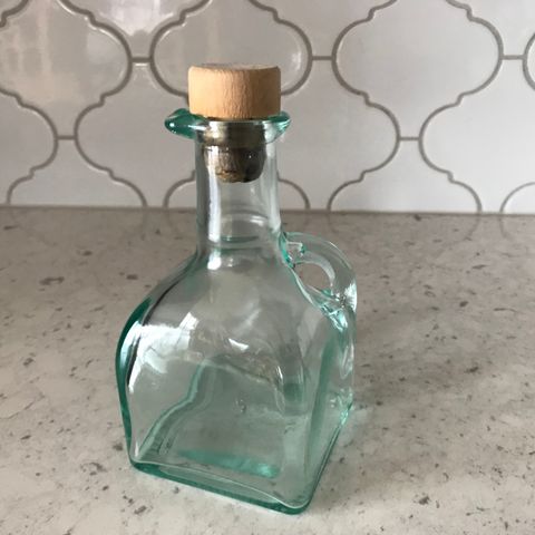 Square Glass Pouring Bottle with Cork Cap