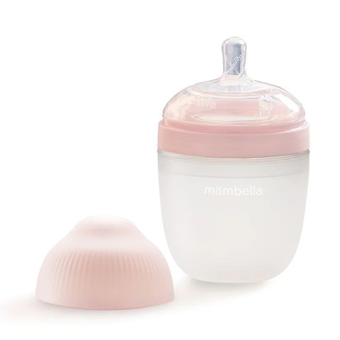 Mombella Tåteflaske - anti-kolikkflaske - Pink silikon 210 ml