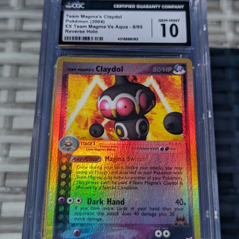 Claydol Reverse Holo 8/95  CGC 10 Gem-Mint 💎