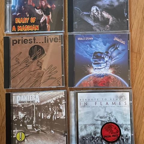 Diverse metal cd’er selges (Ozzy, Pantera, Judas Priest, Accept)