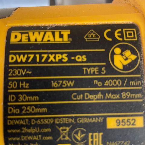 Dewalt DW717XPS. - qs
