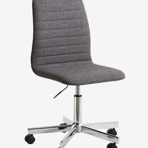 Skrivebordsstol / kontorstol ABILDHOLT mørk grå stoff/krom - som ny