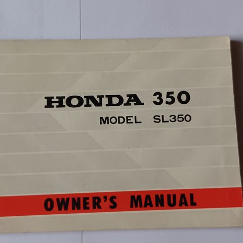 Honda SL350 owners manual