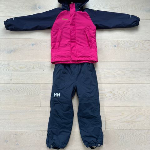 Vinterbukse og jakke fra Bergens og Helly Hansen, str.116