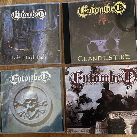 Entombed cd’er selges (death metal, dismember, Morbid Angel)