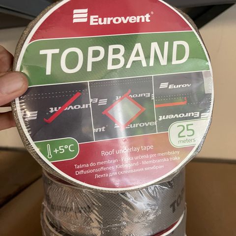 Eurovent topband Byggtape for utendørsbruk