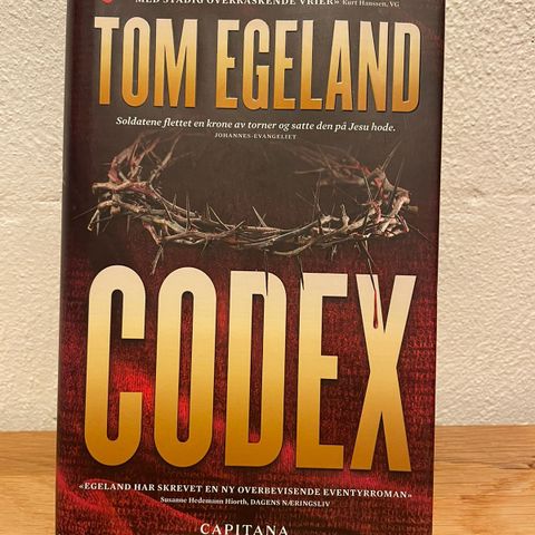 Tom Egeland «Codex» innbundet. Ikke lest.