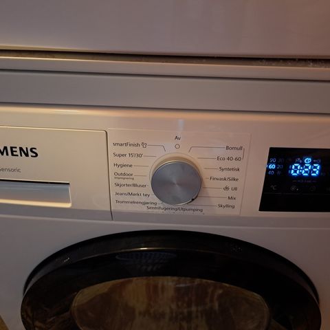 Ny Siemens vaskemaskin