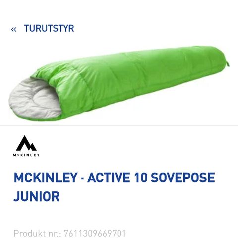 Meget pent og lite brukt sovepose til junior - sommerpose