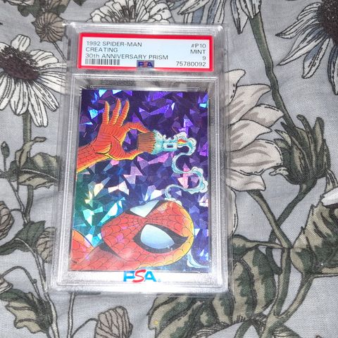 Helt Nytt 1992 Spider-Man Kort Creating 30th Anniversary PRISM MINT PSA 9