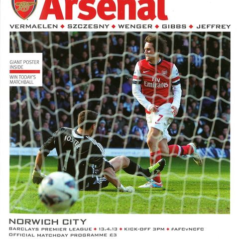 Program Arsenal - Norwich City (13.04.2013)