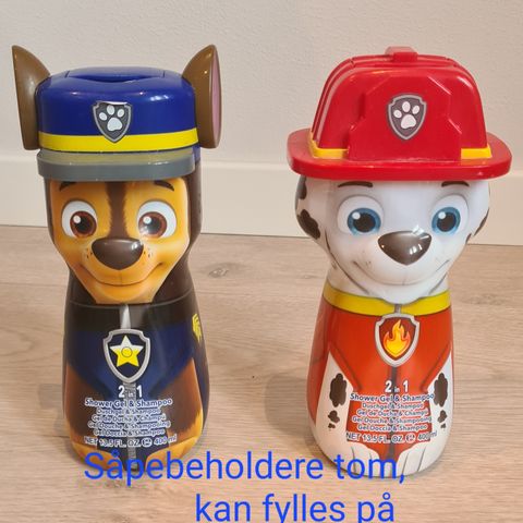 Paw patrol såpebeholdere