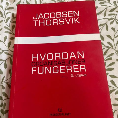 Hvordan Organisasjoner Fungerer av Jacobsen Thorvik 5. utgave