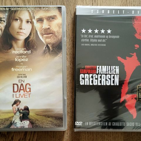 2 dvd "En dag i livet" (2004) og "Familien Gregersen" (2005, ny og ubrukt)