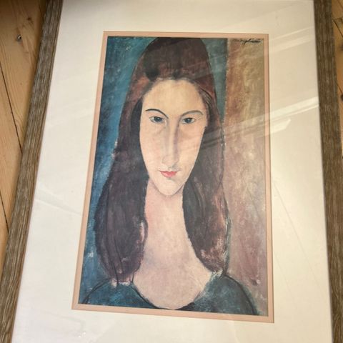 Plakat av Jeanne Hebuterne - female portrait til Amedeo Modigliani