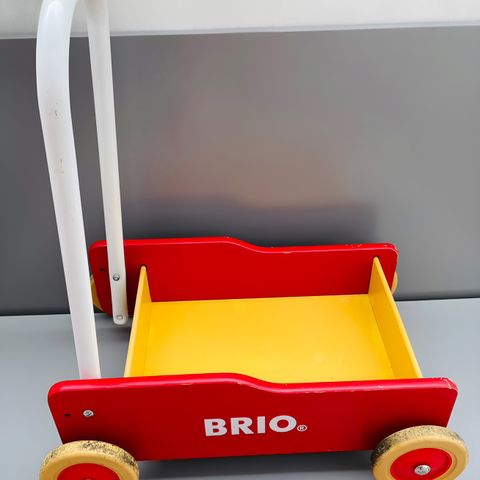 Brio gåvogn i tre lær å gå trille leke til baby barn