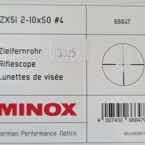 Minox 2X5i 2_10X50#4 med rødpunkt