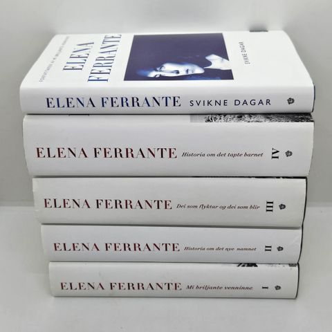5 stk Elena Ferrante hardcover bøker