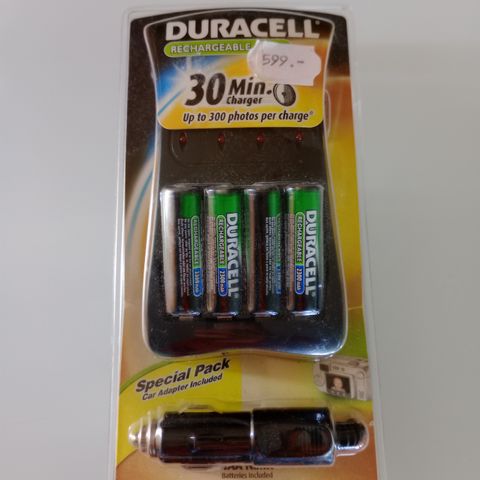 Ladbar Batteri/ladestasjon Duracell (uåpnet)