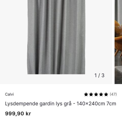 Grå calvi gardiner fra kid