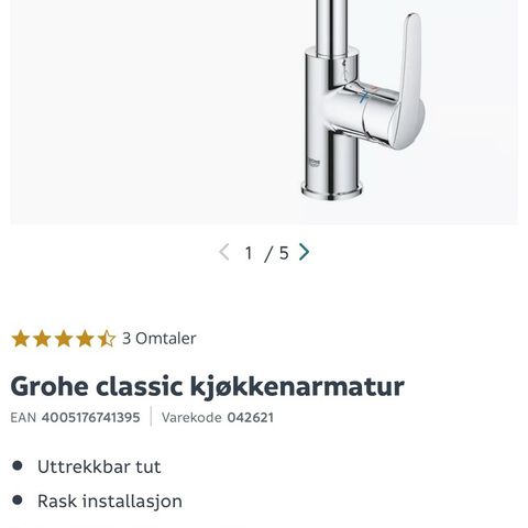 Kjøkkenarmatur