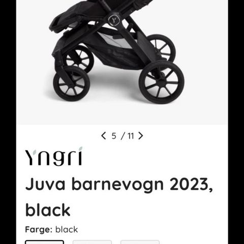 Yngri juva barnevogn 2023 black