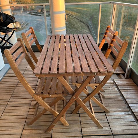Bord & 4 klappstoler, utendørs fra IKEA (ASKHOLMEN)