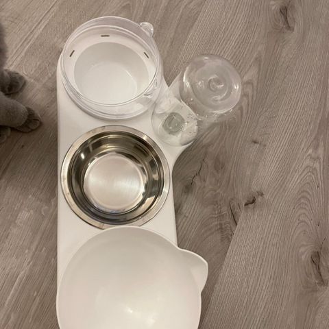 Vann- og matskål til katt