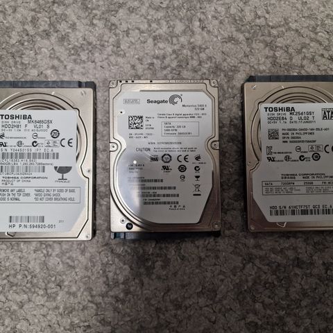 Harddisk 2.5 3stk (640GB, 320GB, 250GB)