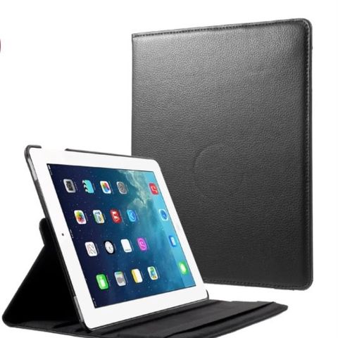 NYE iPad deksler foldbare og roterbare (blå & svart)