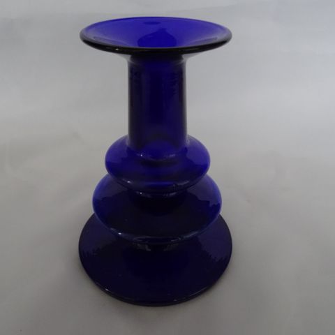 Vintage Ellipse vase i koboltblått glass