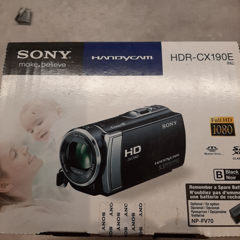 VIDEOKAMERA Sony Handycam HDR-CX 190E    UBRUKT !  Ligger i forseglet eske !
