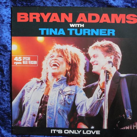 BRYAN ADAMS OG TINA TURNER - IT'S ONLY LOVE - TOPP MAXI SINGEL - JOHNNYROCK