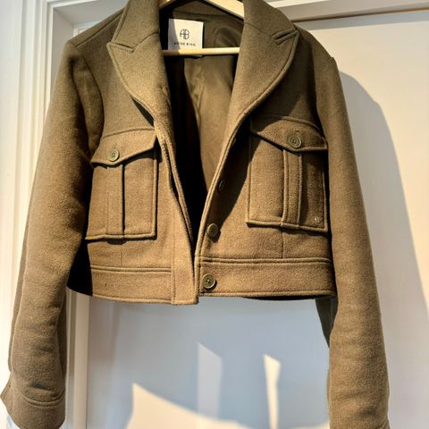 Anine Bing Dallas Cropped Cargo Jacket Army Green - str Medium