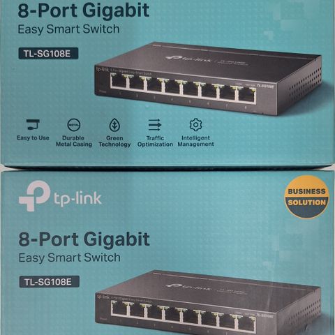 TP-link 8p Switch 8 Port TL-SG108E 2 stk