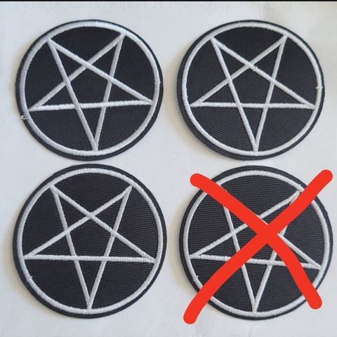 NYE x3st Pentagram/wicca strykemerke/patches! Sy/stryke på! Goth, metal, rock