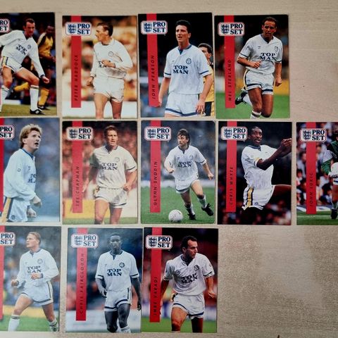 12 stk Leeds Utd fotballkort Pro Set 1990-91