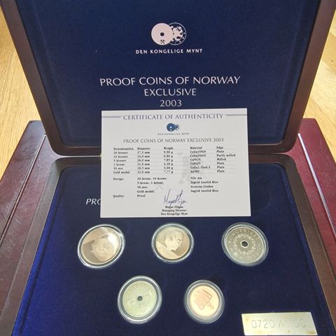 Proof coins of norway exclusive 2003