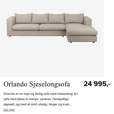 Orlando sjeselongsofa