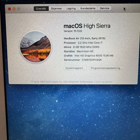 MacBook Air 15, 8GB RAM, 500G disk