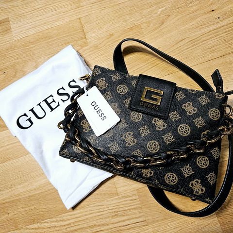 Guess Alva Mini Double Zip Crossbody Black veske