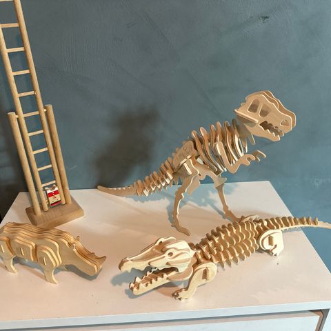 Dinosaur, nesehorn krokodille i tre-byggesett