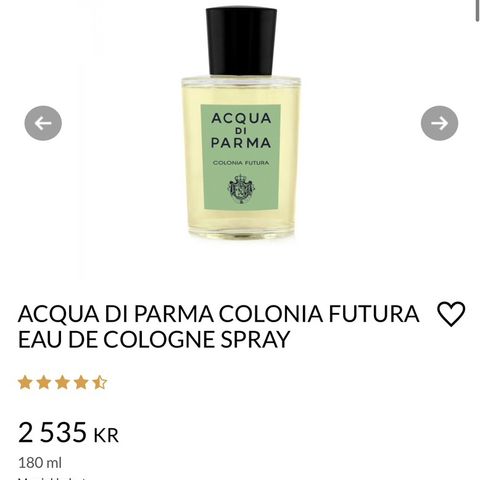 Nypris kr2535 Sommerduft til superpris! Stor/180ml Acqua di Parma Colonia Futura