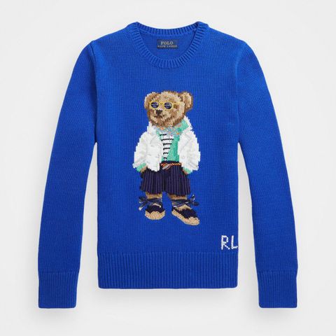 Ny Ralph Lauren strikkegenser med Polo bear (str. 4 år)