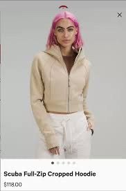 Lululemon Full Zip Scuba cropped