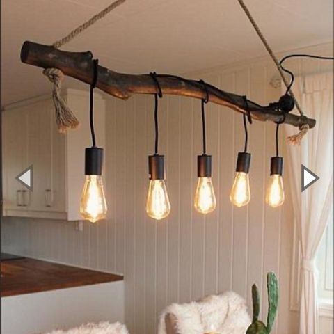 Nova life branch taklampe. Rustikk drivved hytte